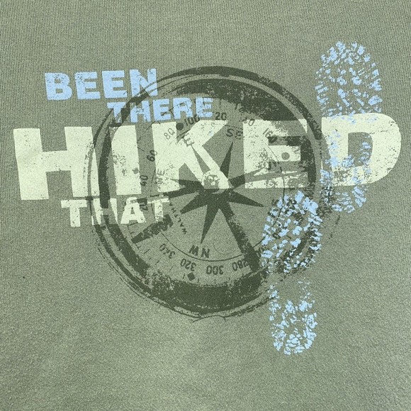 Woolrich Green Crewneck Sweatshirt Been There Hiked That Naturecore W-XL Mens-L - Picture 8 of 8